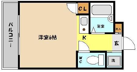 CRESCENDOII(ワンルーム/4階)の間取り写真