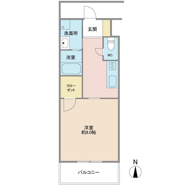 セレーサY(1K/2階)の間取り写真