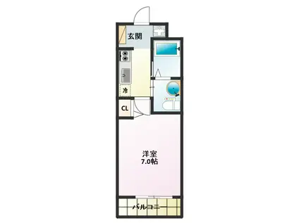 Mプラザ小阪駅前(1K/8階)の間取り写真