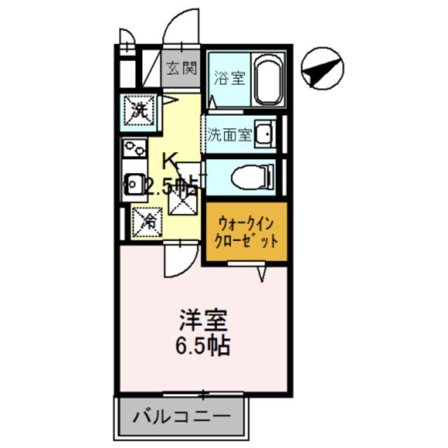 ルピナス A棟(1K/2階)の間取り写真