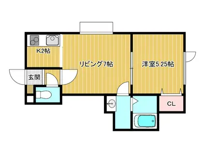 コンフィーネ(1LDK/3階)の間取り写真