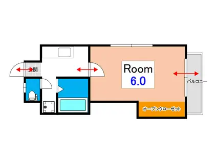 ハイツ平井(1K/3階)の間取り写真