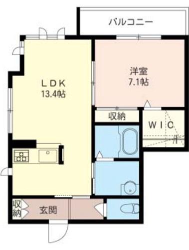 エクセレント プレイス(1LDK/1階)の間取り写真
