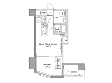 ザ・パークハビオ三軒茶屋(1LDK/4階)の間取り写真