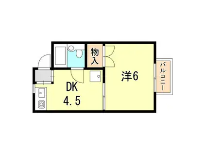 ルミエール須磨(1DK/2階)の間取り写真