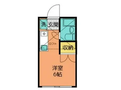 サウスコーストA棟(ワンルーム/2階)の間取り写真