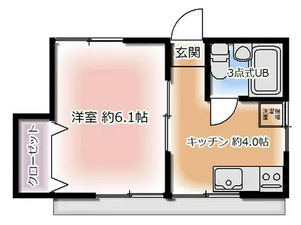 サンポーソレム(1K/1階)の間取り写真