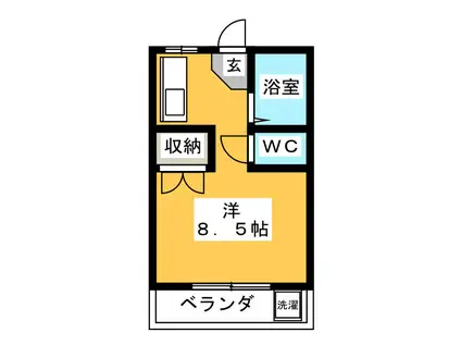 コーポ能勢(ワンルーム/2階)の間取り写真
