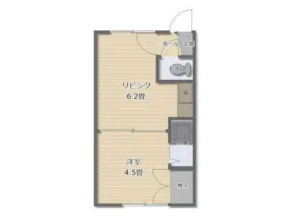 シャトレ8・23B(1DK/2階)の間取り写真