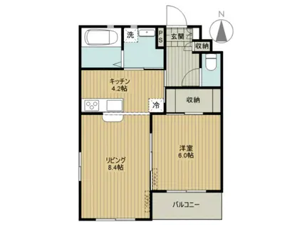 田畑ハイツルシアスVII(1LDK/1階)の間取り写真