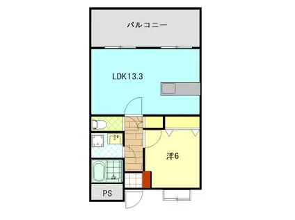 サンピーノ祇園之洲(1LDK/3階)の間取り写真