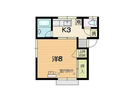 ハイツ南青山(1K/1階)の間取り写真