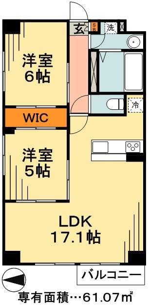 LA PRIMA GRANDE(1SLDK/2階)の間取り写真