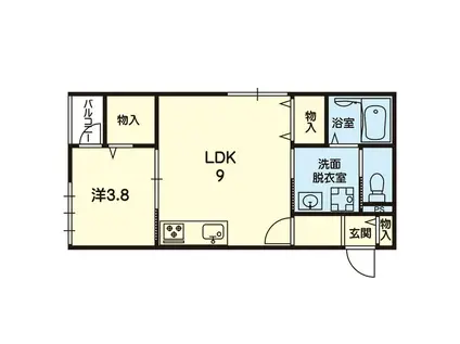 ステラ大津駅サウスIII(1LDK/1階)の間取り写真