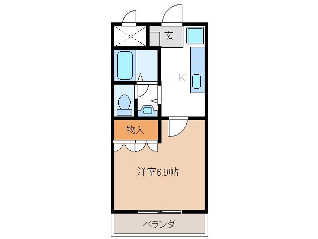 サンフィット小柳II(1K/2階)の間取り写真