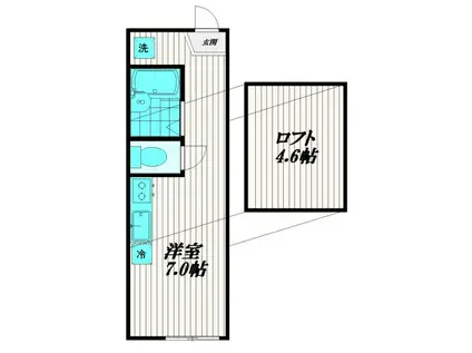 インベスト品川8(ワンルーム/2階)の間取り写真