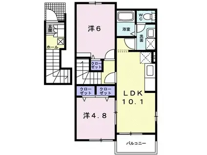 サンリット G(2LDK/2階)の間取り写真
