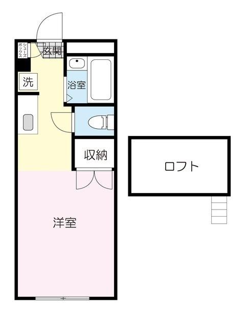 レオパレスフルーブ川平(ワンルーム/2階)の間取り写真