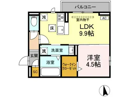 FIELDEN フィールデン(1LDK/1階)の間取り写真