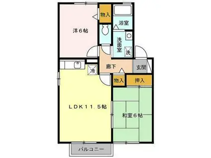 プログレス・アイ(2LDK/2階)の間取り写真