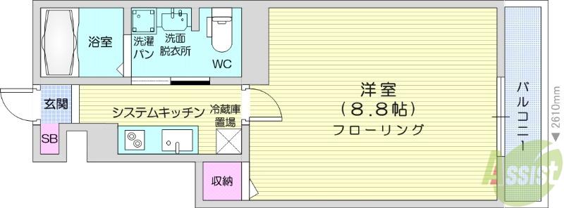 CASA FELIZ(1K/1階)の間取り写真