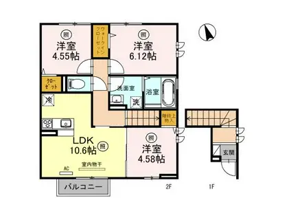 蔵 B棟(3LDK/2階)の間取り写真