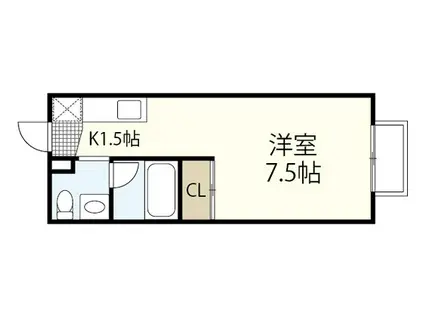 ニホコーポラス(ワンルーム/2階)の間取り写真