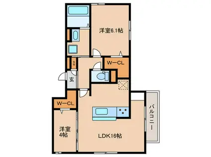 D-RESIDENCE上甲子園(2LDK/1階)の間取り写真