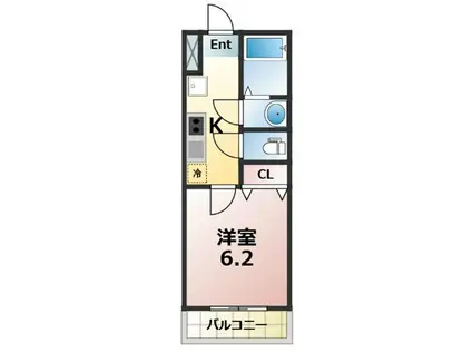 リバーブ西大宮(1K/3階)の間取り写真