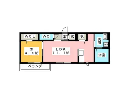 日吉ハイツIII(1LDK/1階)の間取り写真