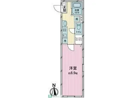ワンステージ狭山(1K/1階)の間取り写真