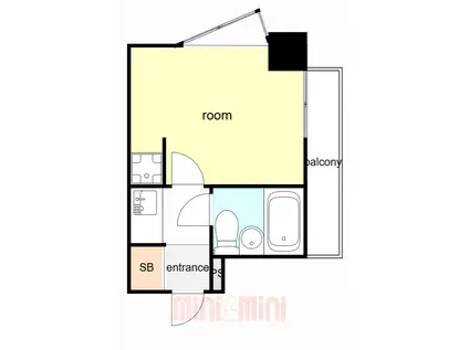 ライオンズマンション六甲道第II(1K/6階)の間取り写真
