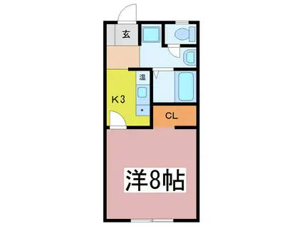 E・Hビル(1K/2階)の間取り写真