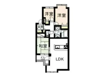 リズ市川平田(3LDK/1階)の間取り写真