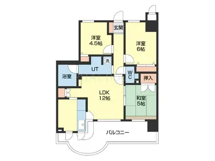セレッソコート和歌山アクロス(3LDK/6階)の間取り写真