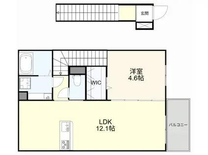 ラヴィベール(1LDK/2階)の間取り写真