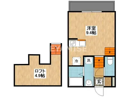 MODERN PALAZZO 諫早CANTA(ワンルーム/1階)の間取り写真