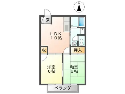 メゾン華I(2LDK/2階)の間取り写真