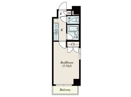 エスフォート八王子(1K/3階)の間取り写真