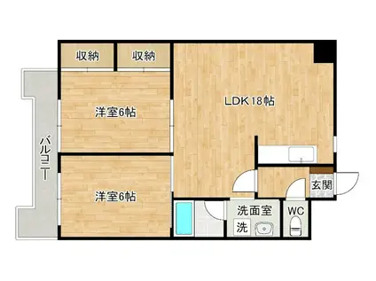 アルシュ北方(2LDK/10階)の間取り写真