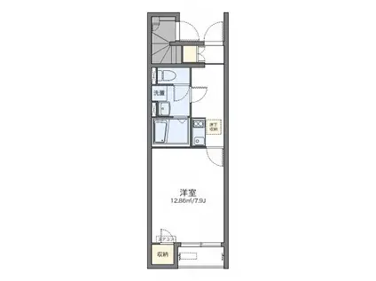 レオネクスト古井(1K/1階)の間取り写真