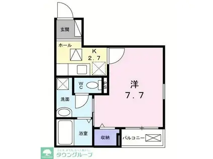 エスポワール エイティ(1K/1階)の間取り写真