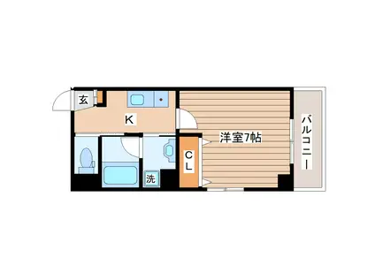 LUNA長町駅前(1K/7階)の間取り写真