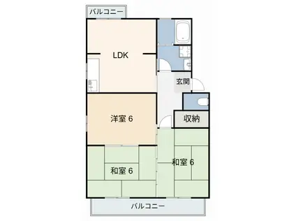 マンション小山A(3LDK/3階)の間取り写真