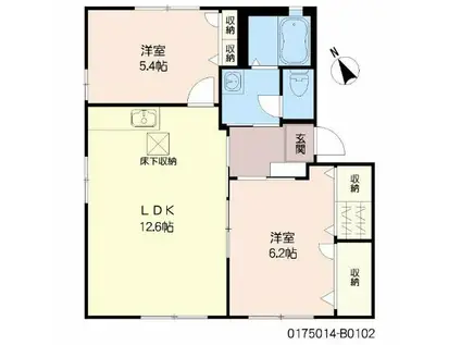 レグルス II棟(3K/1階)の間取り写真