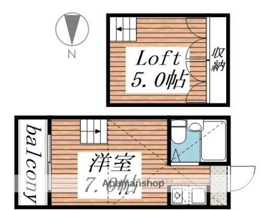 パンシオン元住吉(ワンルーム/1階)の間取り写真