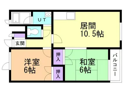 カーサ・レガーロI・II(2LDK/2階)の間取り写真