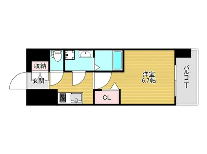 CRESTTAPP野田(1K/2階)の間取り写真