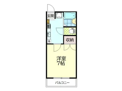 リバーサイド津留(1K/1階)の間取り写真