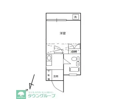 グレース涼(1K/1階)の間取り写真